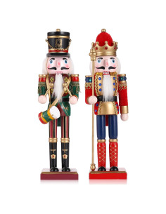 Cascanueces de Madera 30cm 2 Pcs Tpudn Decoración Navideña