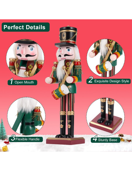 Cascanueces de Madera 30cm 2 Pcs Tpudn Decoración Navideña