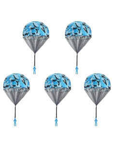 5 Juguetes de Paracaídas Yitaocity para Lanzar a Mano - Azul