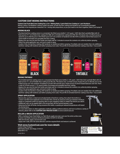 Kit de Recubrimiento Texturizado Custom Coat 0.25 Galones Negro