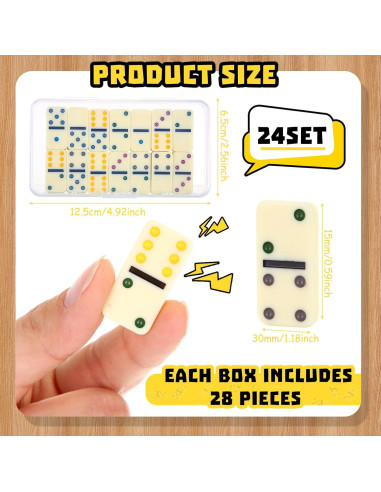 Juego de Dominó Mini Doble 6 Foilswirl - 12 Sets 28 Piezas