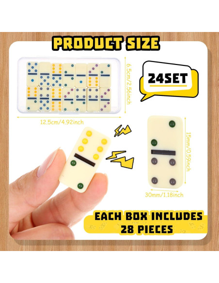 Juego de Dominó Mini Doble 6 Foilswirl - 12 Sets 28 Piezas