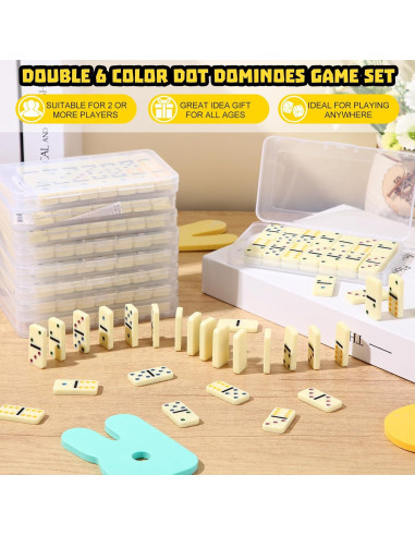 Juego de Dominó Mini Doble 6 Foilswirl - 12 Sets 28 Piezas