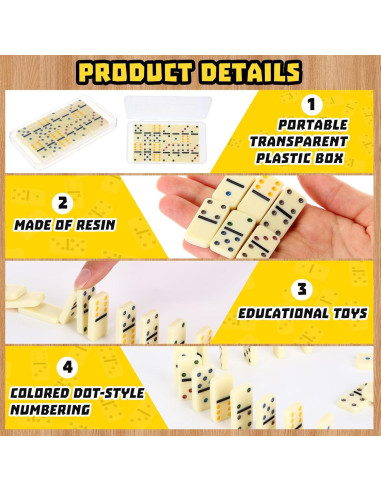 Juego de Dominó Mini Doble 6 Foilswirl - 12 Sets 28 Piezas