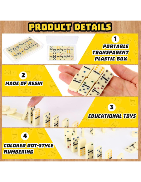 Juego de Dominó Mini Doble 6 Foilswirl - 12 Sets 28 Piezas