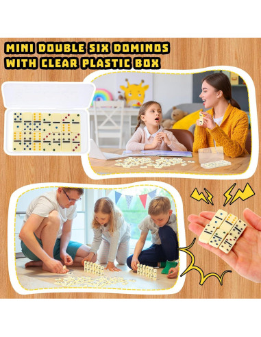 Juego de Dominó Mini Doble 6 Foilswirl - 12 Sets 28 Piezas