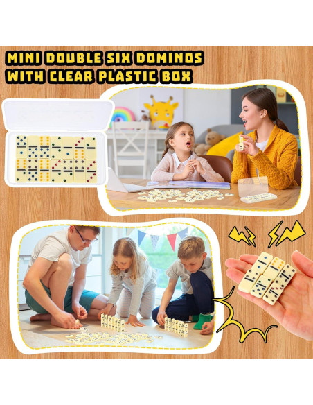 Juego de Dominó Mini Doble 6 Foilswirl - 12 Sets 28 Piezas