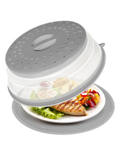 Cubierta de Microondas 2 en 1 CasaCulina Gris 25.4 cm