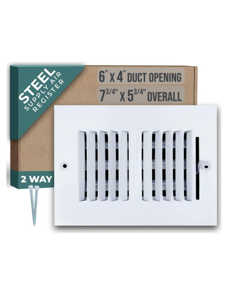 Difusor de Aire de Acero 2 Vías Handua 6x4 para Techo y Pared