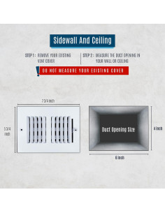 Difusor de Aire de Acero 2 Vías Handua 6x4 para Techo y Pared 2