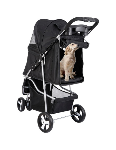 Carrito para Mascotas Epetlover 3 Ruedas Negro 15 kg