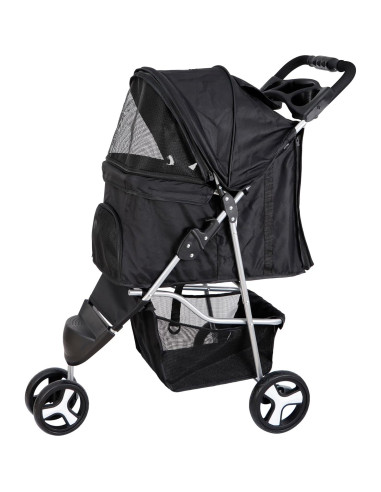 Carrito para Mascotas Epetlover 3 Ruedas Negro 15 kg