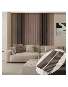 Paneles Acústicos de Madera ARMURO 2 Pcs 240x32 cm Nogal Natural