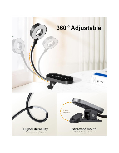 Luz de Libro LED Recargable Enclize con 3 Temperaturas de Color