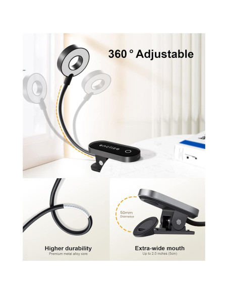 Luz de Libro LED Recargable Enclize con 3 Temperaturas de Color
