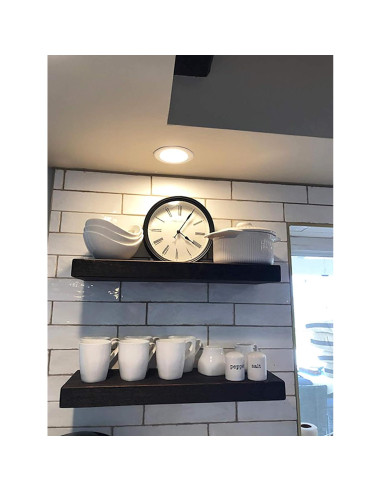 Estantes Flotantes de Madera Rústica Antigüedades de Joel 61x25.4x5.1 cm Negro