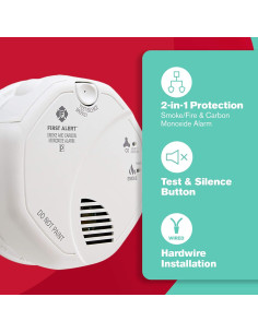 Detector de Humo y Monóxido de Carbono Primer Aviso SC7010B-3, Paquete de 3 2