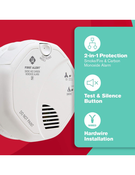 Detector de Humo y Monóxido de Carbono Primer Aviso SC7010B-3, Paquete de 3