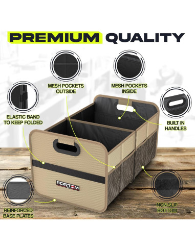 Organizador de Maletero FORTEM 50L Plegable Beige para SUV