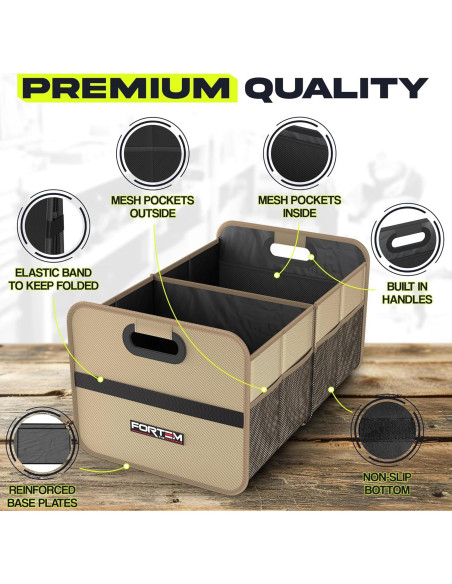 Organizador de Maletero FORTEM 50L Plegable Beige para SUV