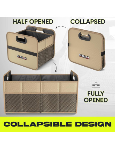 Organizador de Maletero FORTEM 50L Plegable Beige para SUV