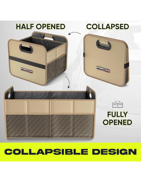 Organizador de Maletero FORTEM 50L Plegable Beige para SUV