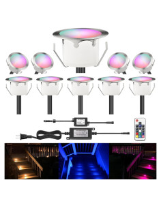 Kits de luces LED empotradas CHNXU 10 Pack RGB 12V IP67