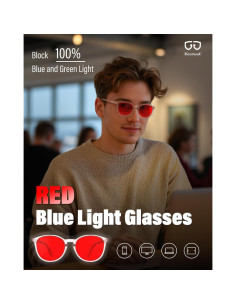 Gafas Bloomoak 99% Bloqueo Luz Azul Naranja Redondas Moda 2