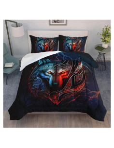 Conjunto de Edredón AILONEN Lobo Individual 3 Piezas