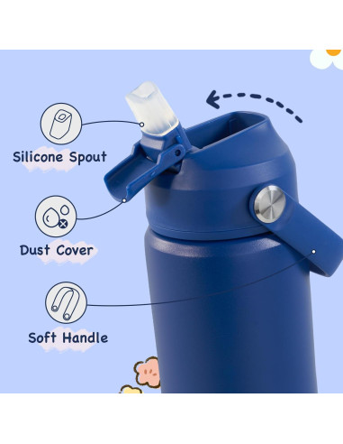 Botella de Agua Aislada Kerilyn 12oz Acero Inoxidable Azul