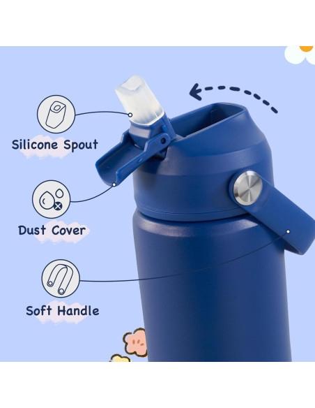 Botella de Agua Aislada Kerilyn 12oz Acero Inoxidable Azul