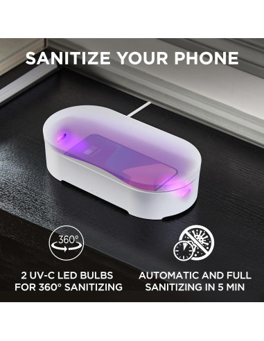 Caja Desinfectante UV-C y Cargador Inalámbrico Lexon OBLIO