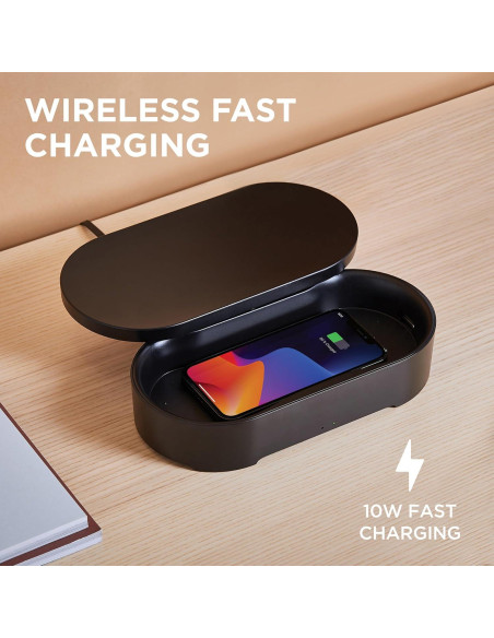 Caja Desinfectante UV-C y Cargador Inalámbrico Lexon OBLIO