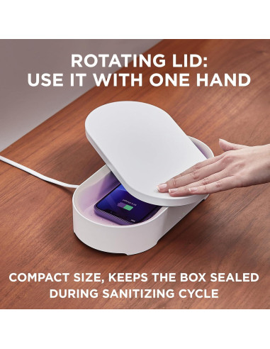 Caja Desinfectante UV-C y Cargador Inalámbrico Lexon OBLIO