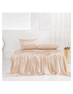 Juego de Sábanas de Seda de Morera PROMEED 4 Piezas Queen