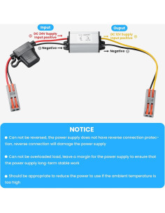 Convertidor de Voltaje DC-DC 24V a 12V 5A 60W MZHOU 2
