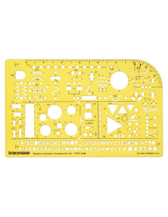 Plantilla de Símbolos Eléctricos Traceease 21.9x13.5 cm