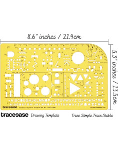 Plantilla de Símbolos Eléctricos Traceease 21.9x13.5 cm 2