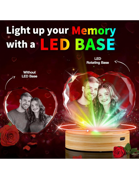 Foto de Cristal 3D Personalizada QPCBEBY Corazón 8.9x8.4cm