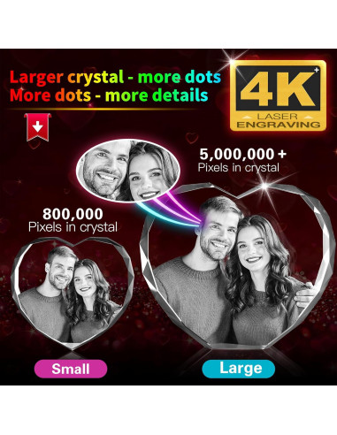 Foto de Cristal 3D Personalizada QPCBEBY Corazón 8.9x8.4cm