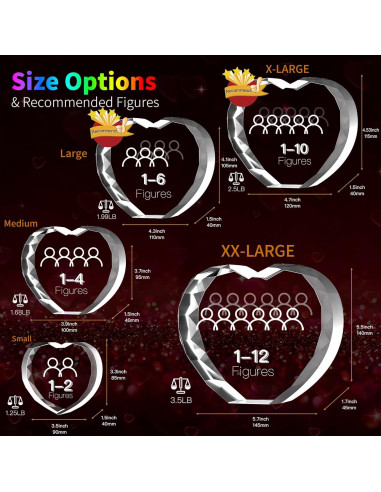 Foto de Cristal 3D Personalizada QPCBEBY Corazón 8.9x8.4cm