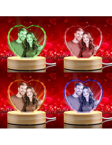 Foto de Cristal 3D Personalizada QPCBEBY Corazón 8.9x8.4cm
