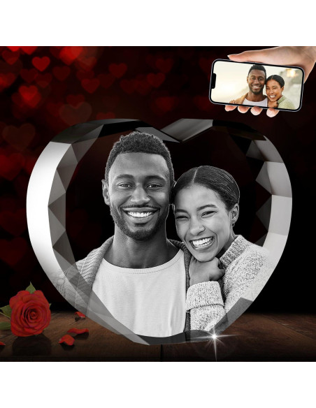 Foto de Cristal 3D Personalizada QPCBEBY Corazón 8.9x8.4cm