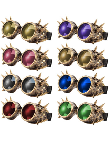 Gafas de protección steampunk Lelinta con 7 lentes intercambiables