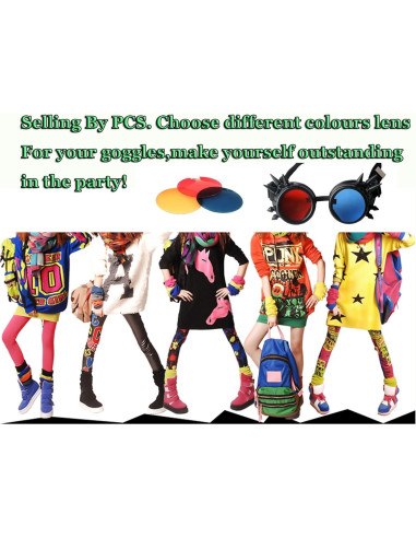 Gafas de protección steampunk Lelinta con 7 lentes intercambiables