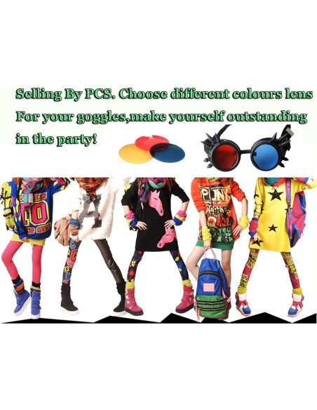 Gafas de protección steampunk Lelinta con 7 lentes intercambiables