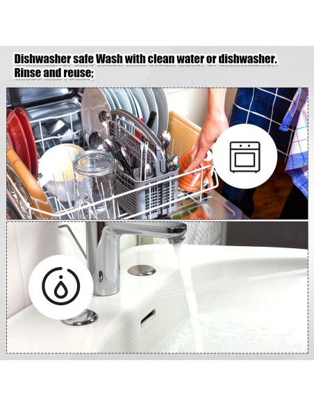 2 Cepillos de Silicona para Pajitas PEUTIER 6mm y 8mm