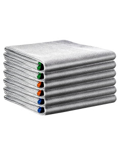 Paquete de 6 paños de limpieza de vidrio Puomue 40x40 cm