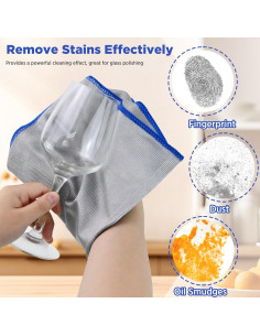 Paquete de 6 paños de limpieza de vidrio Puomue 40x40 cm 2