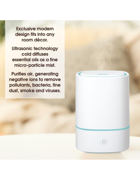 Difusor de Aroma Ultrasónico LED Pure Essential 150ml Blanco